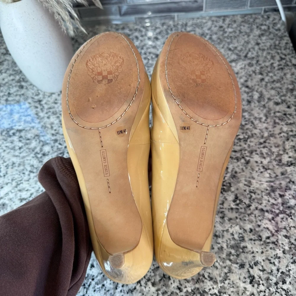Vince Camuto | Size 11 Zella Nude Patent Leather Pumps Women's Shoes - Picture 7 of 8